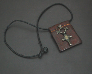 Tuareg Cross Leather Talisman Pendant on Cord