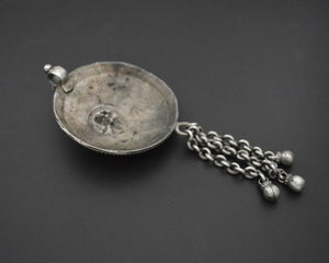 Rajasthani Silver Hindu Diety Pendant with Bells