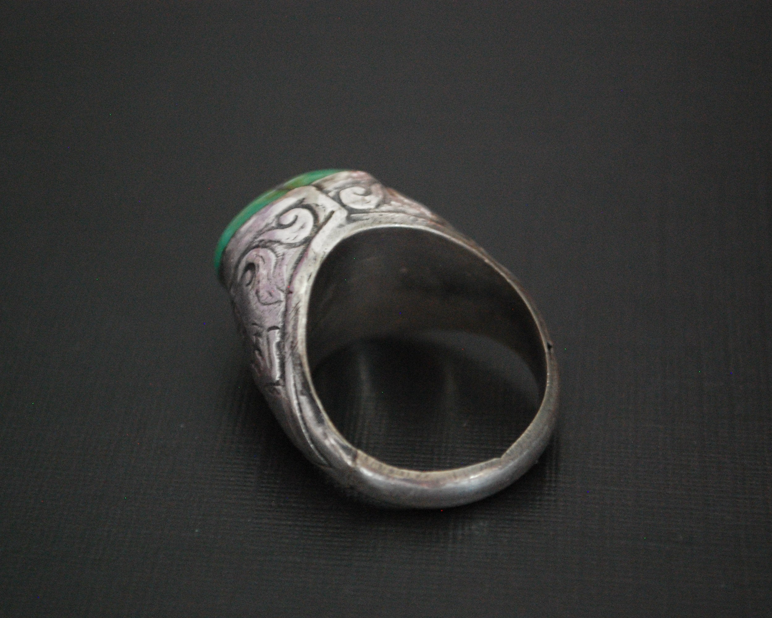 Collectable Afghani Turquoise Silver Ring - Size 9.5