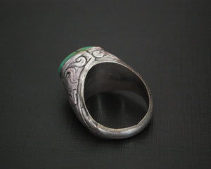 Collectable Afghani Turquoise Silver Ring - Size 9.5