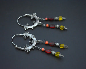 Reserved E. - Afghani Hoop Earrings with Bead Dangles