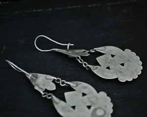 Afghani Earrings with Red Glass