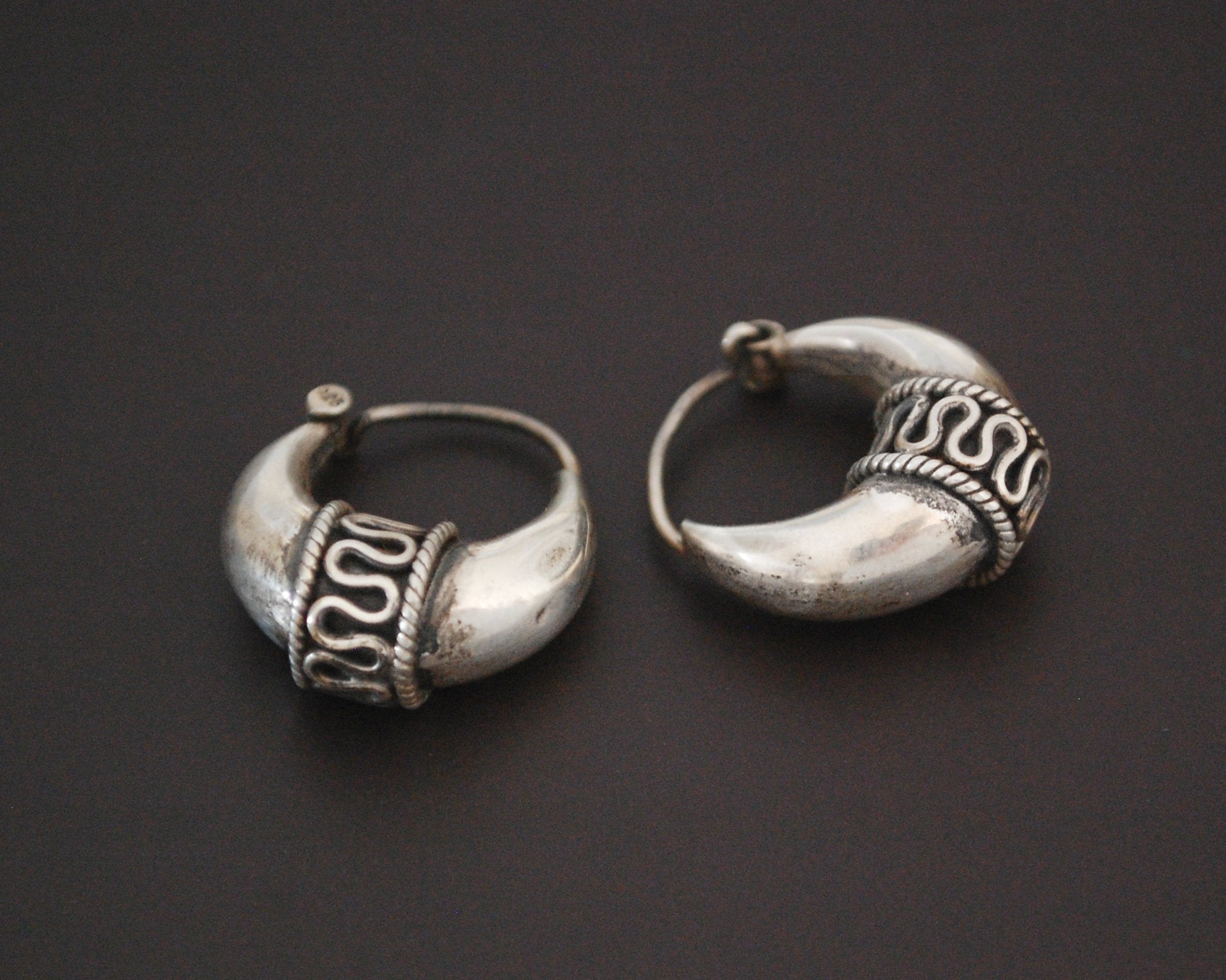 Ethnic Hoop Earrings with Wirework - SMALL