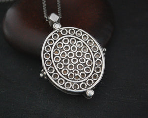 Arabic Script Locket Pendant on Silver Chain