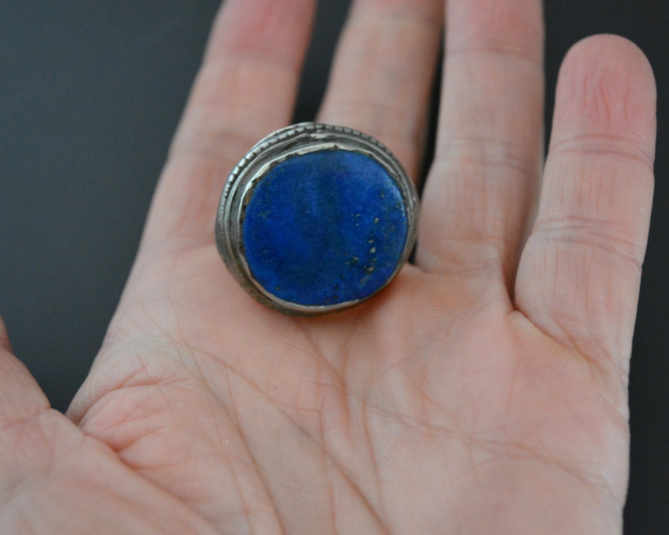 Bold Afghani Lapis Lazuli Ring - Size 8.75