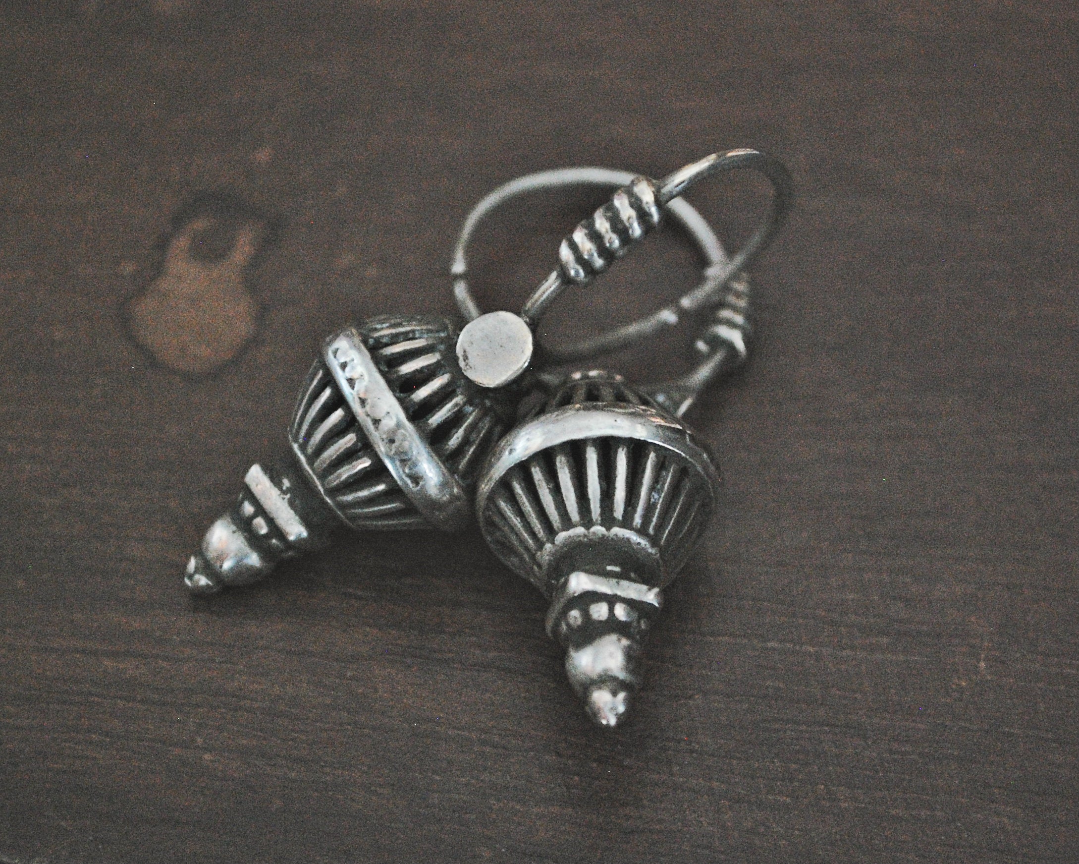 Old Original Tribal Silver Earrings from Gujarat