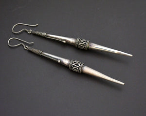 Very Long Spike Earrings - Sterling Silver