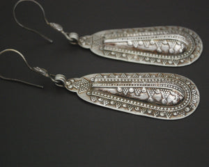 Vintage Long Kazakh Silver Earrings