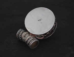 India Silver Pendant with Cats Eye