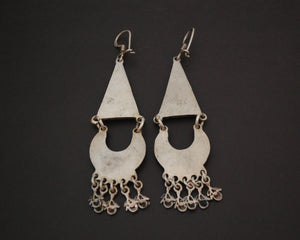 Long Vintage Indian Silver Earrings