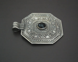 Large Silver and Onyx Amulet Pendant