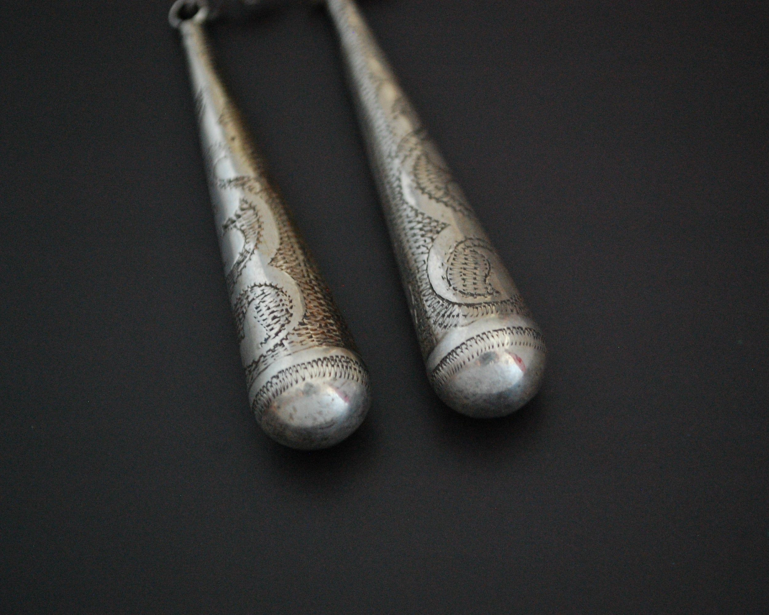 Silver Cone Dangle Earrings