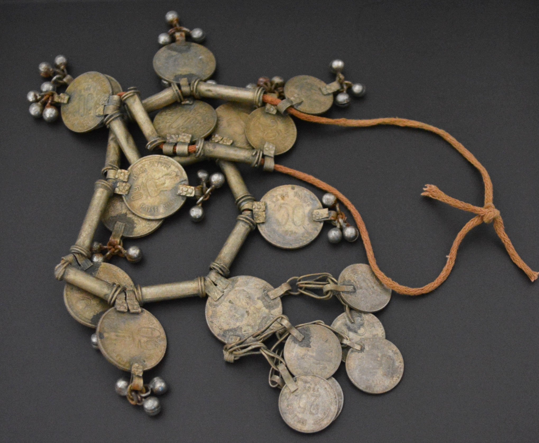 Banjara Kuchi Coin Necklace On Cotton Cord