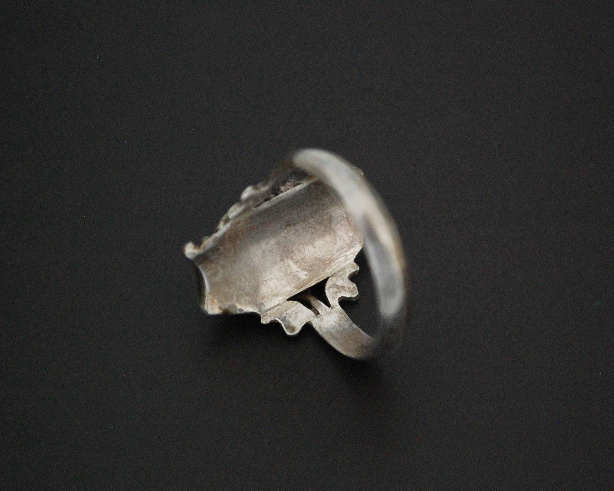 Vintage Nepali Coral Saddle Ring - Size 8