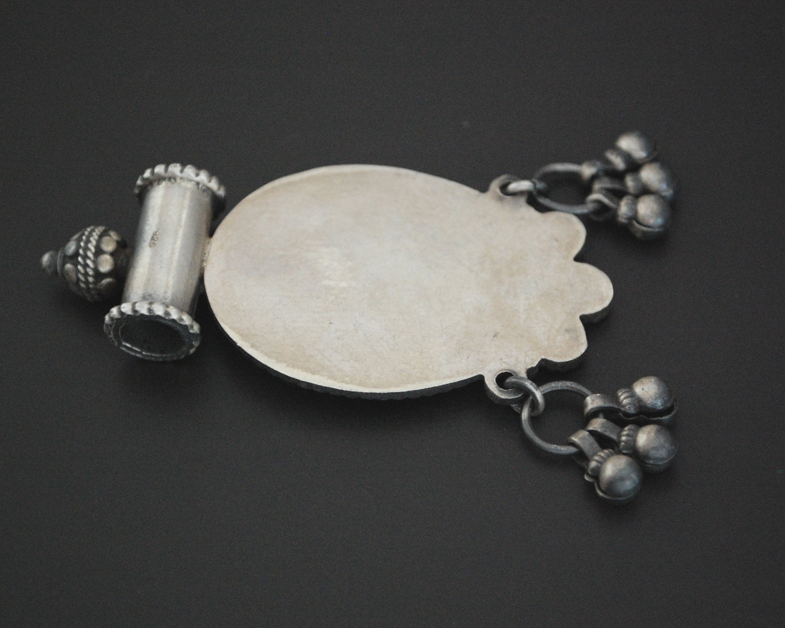 Ganesha Pendant with Bells and Red Glass