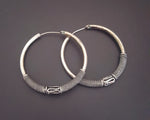 Large Ethnic Bali Hoop Earrings with Wire Work