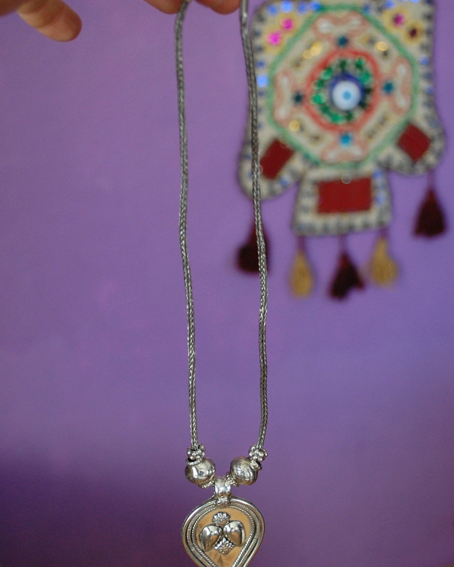 Indian Amulet Pendant on Snake Chain