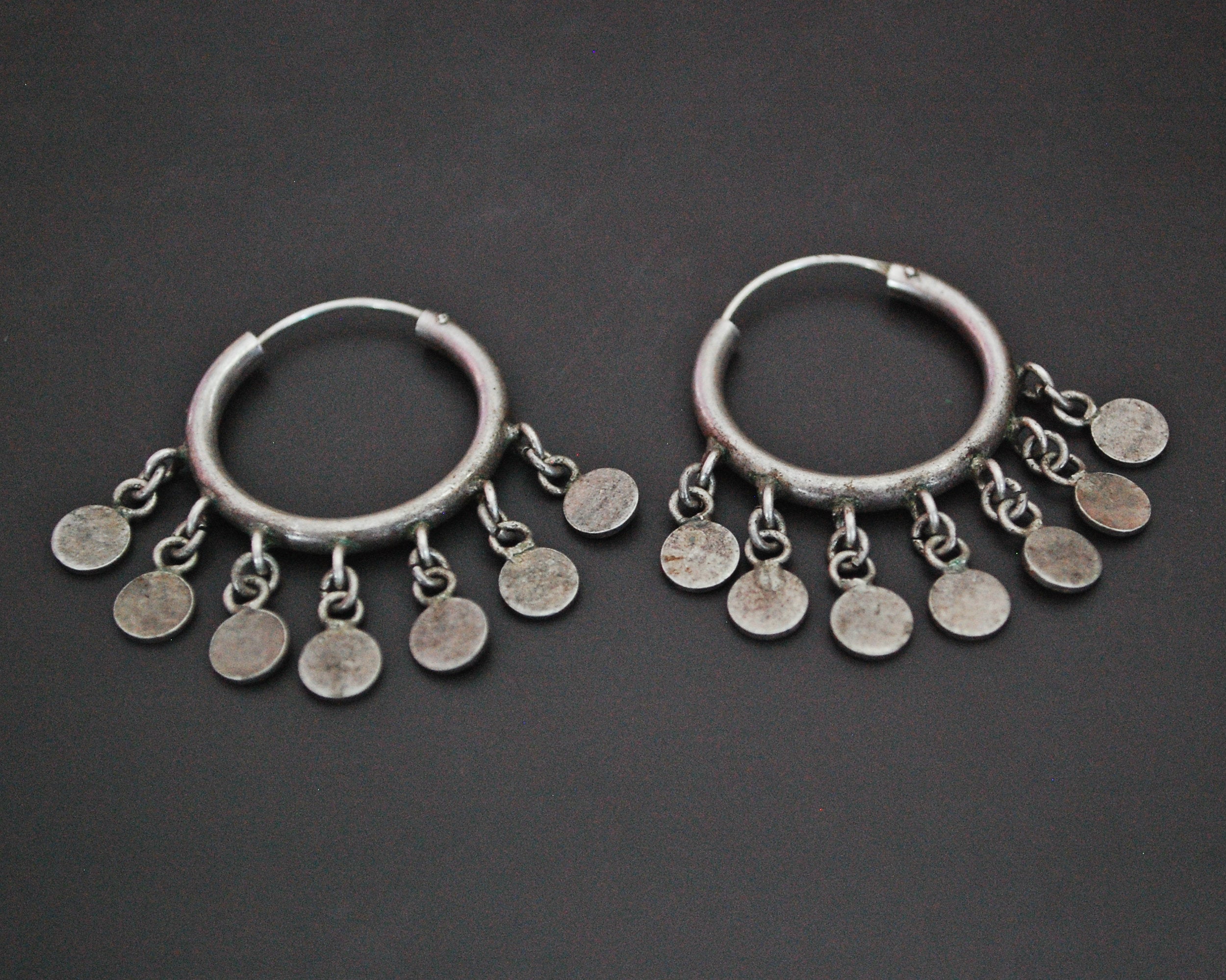 Ethnic Hoop Earrings with Dangles