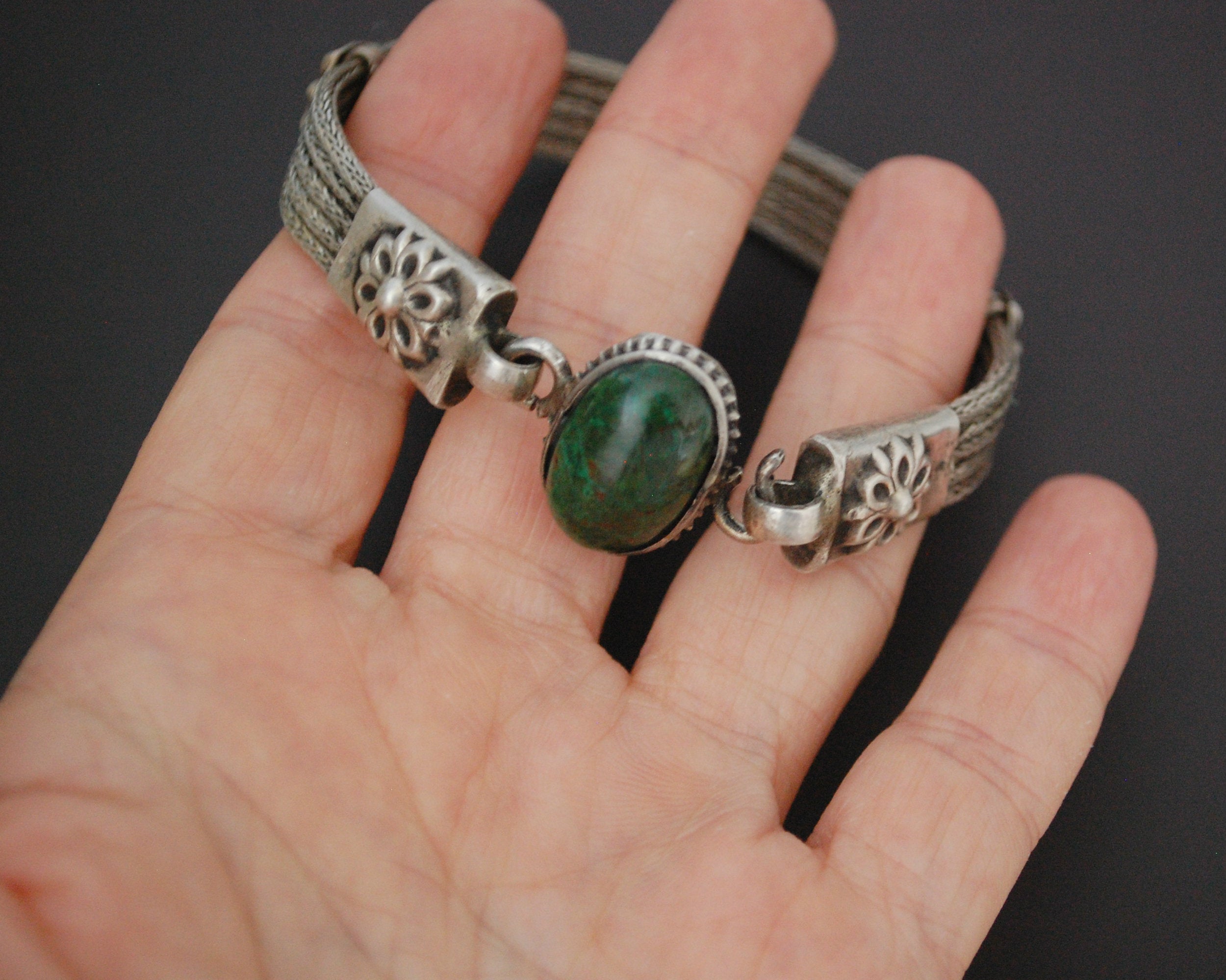 Rajasthani Snake Chain Bracelet with Chrysocolla