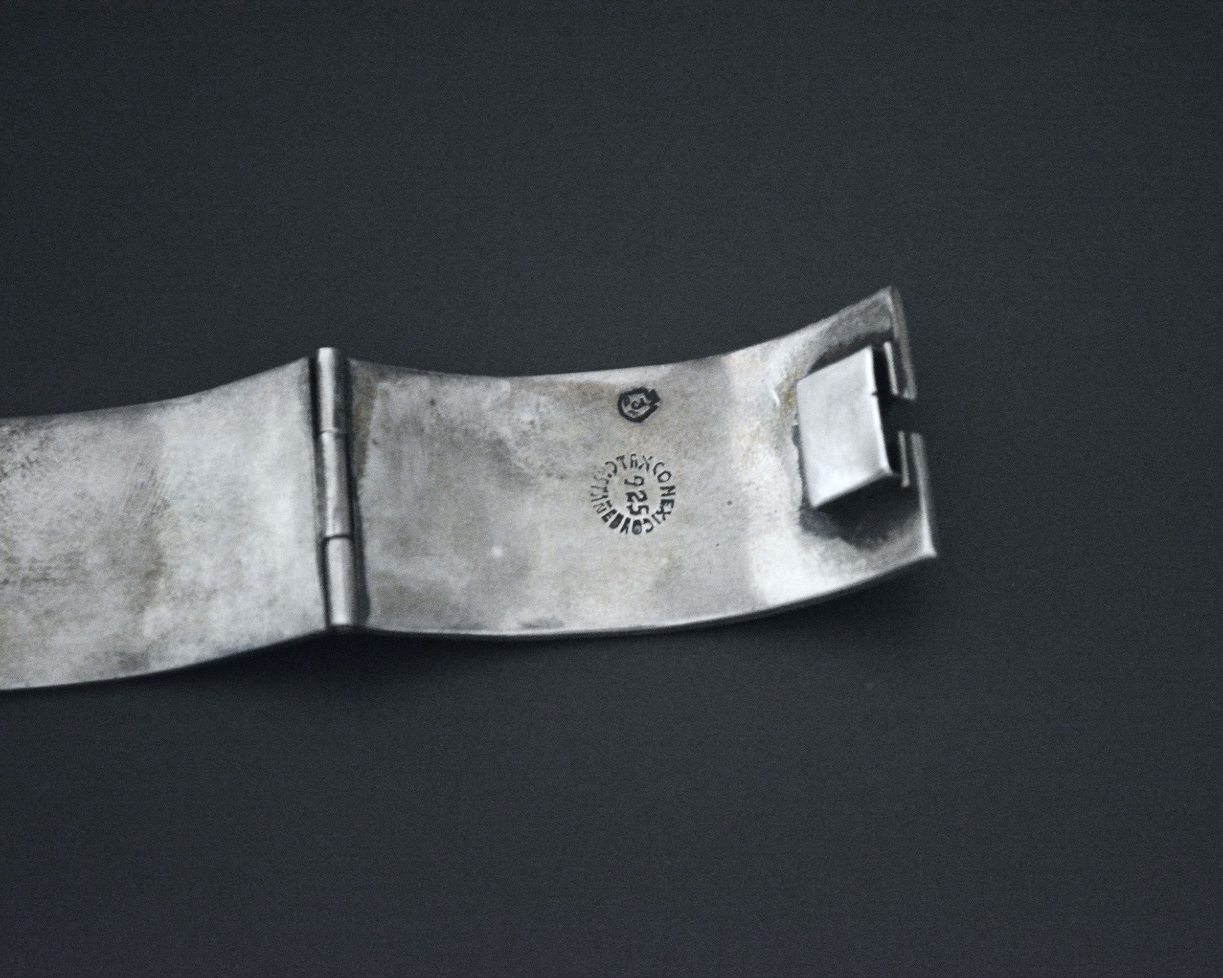 Mexican Taxco Link  Cuff Bracelet