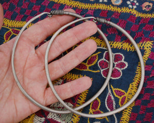 Huge Old Berber Hoop Earrings