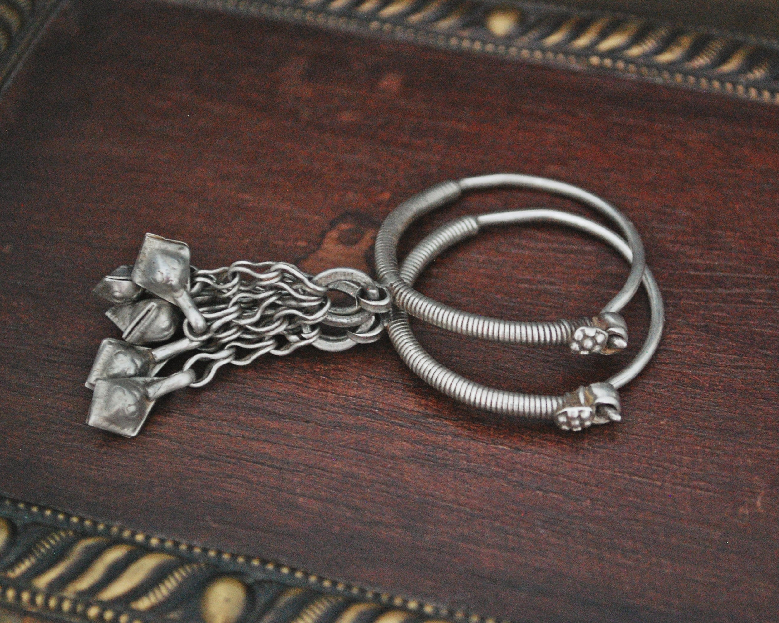 Afghani Hoop Earrings with Tassels