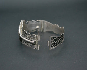 North African Calligraphy Filigree Bracelet - Hinged -