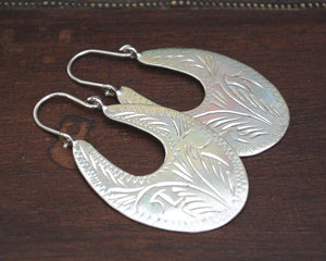 Ethnic Carved Hoop Earrings
