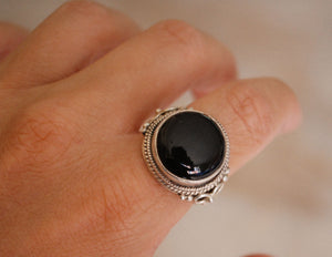 Ethnic Onyx Ring from India - Size 8.5