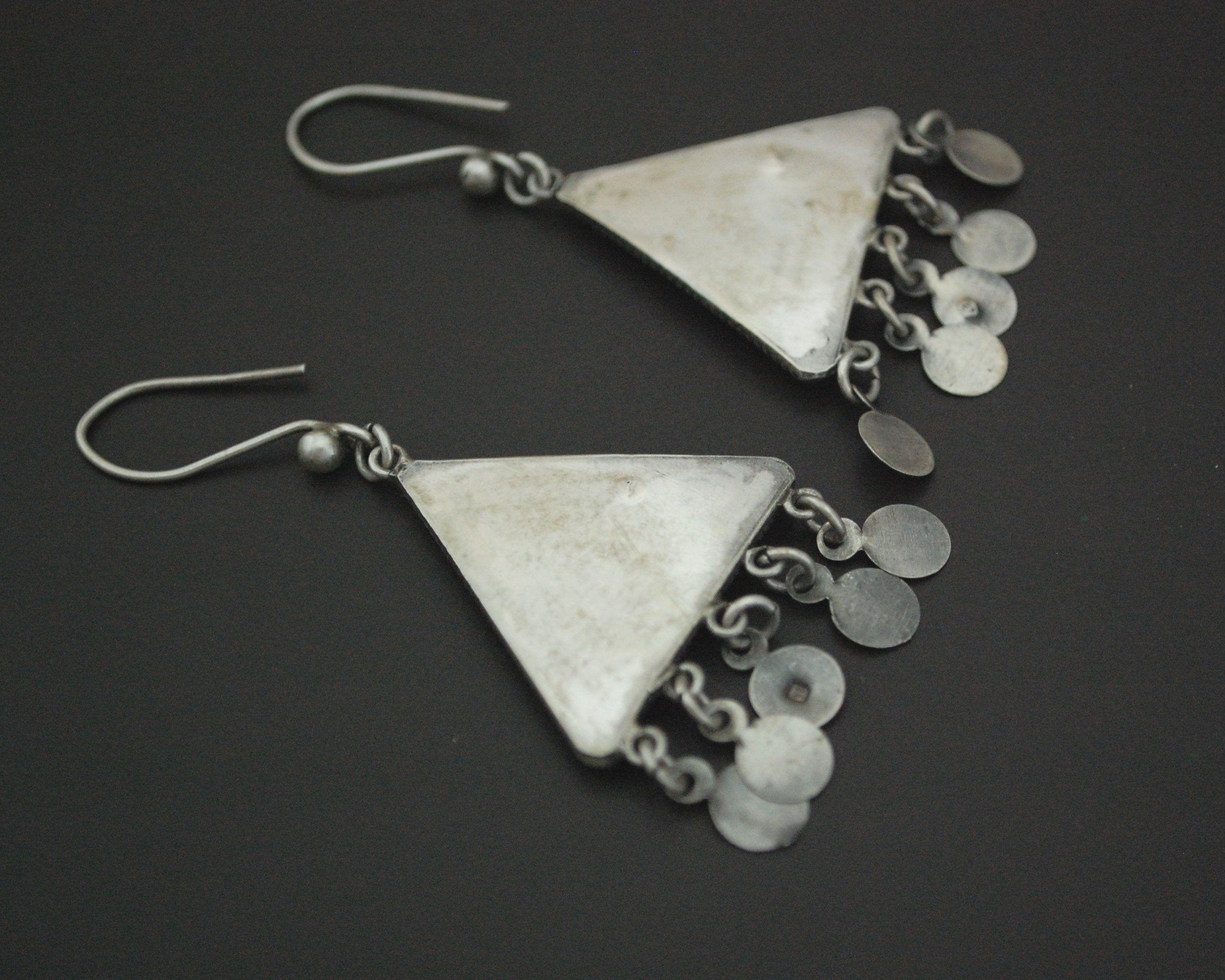 Ethnic Silver Dangle Earrings from Egypt