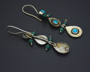 Gilded Uzbek Turquoise Earrings