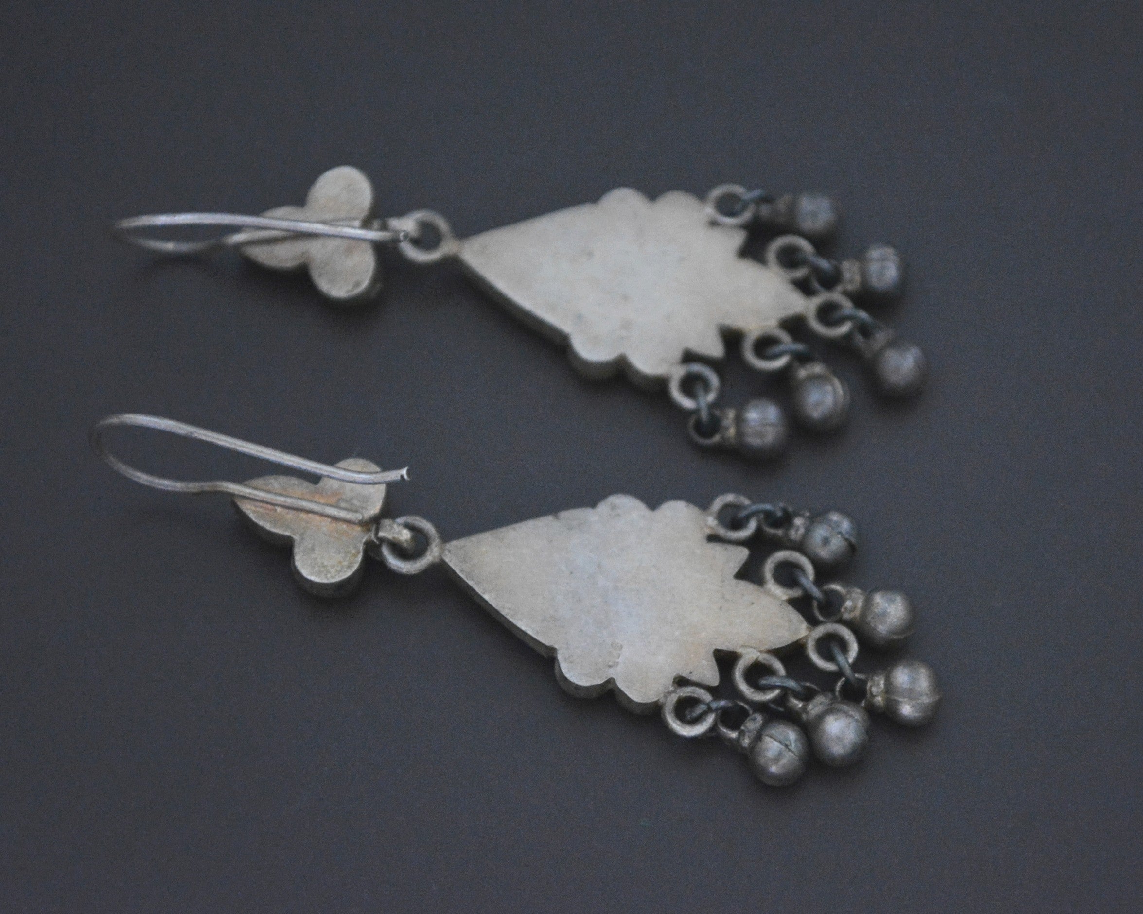 Rajasthani Silver Gilded Dangle Earrings