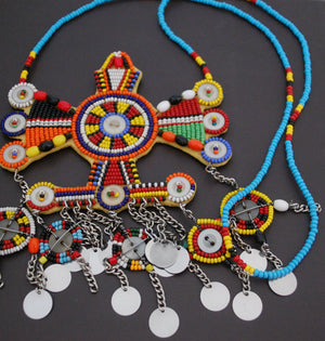 Large African Beaded Maasai Necklace
