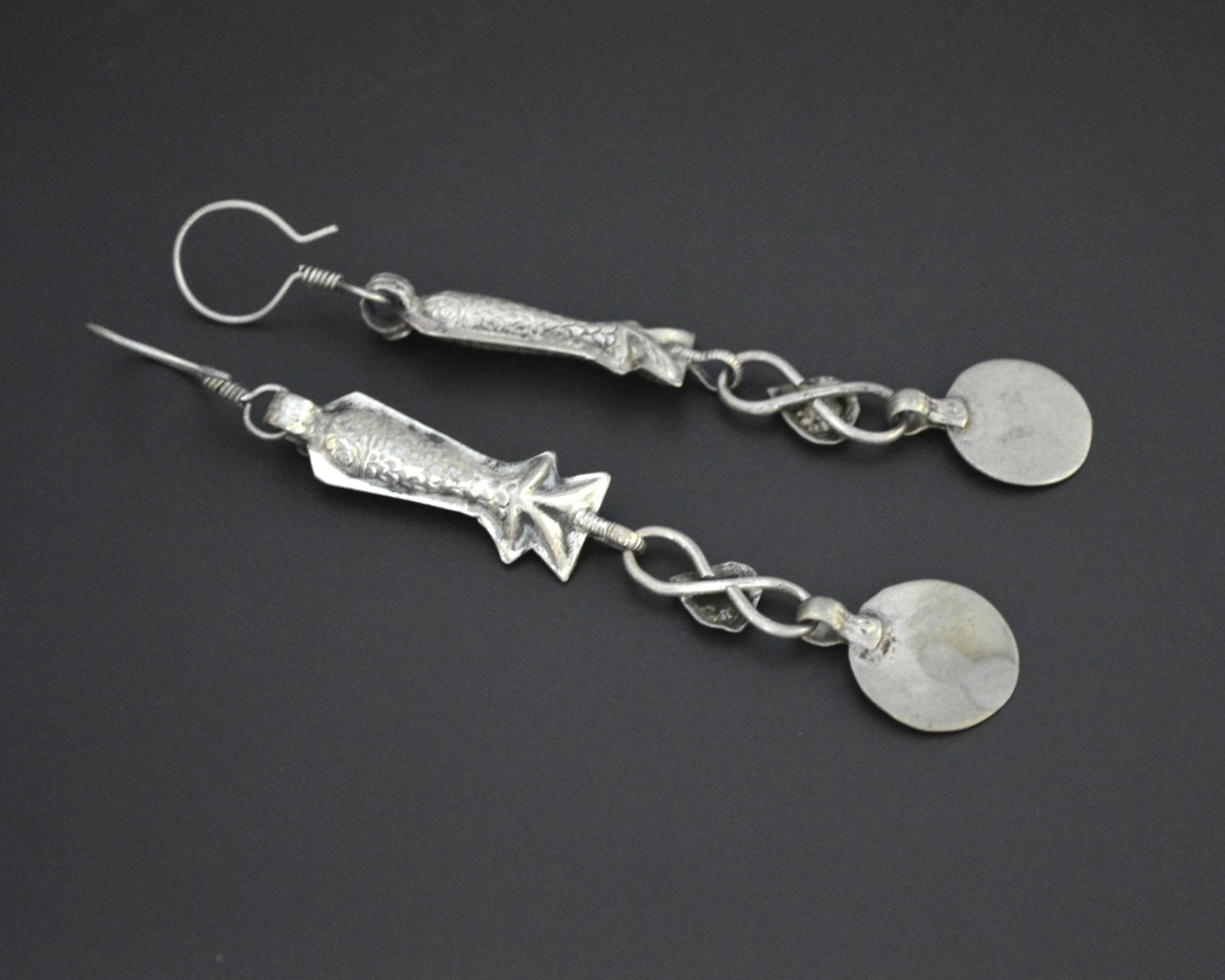Long Afghani Fish Dangle Earrings
