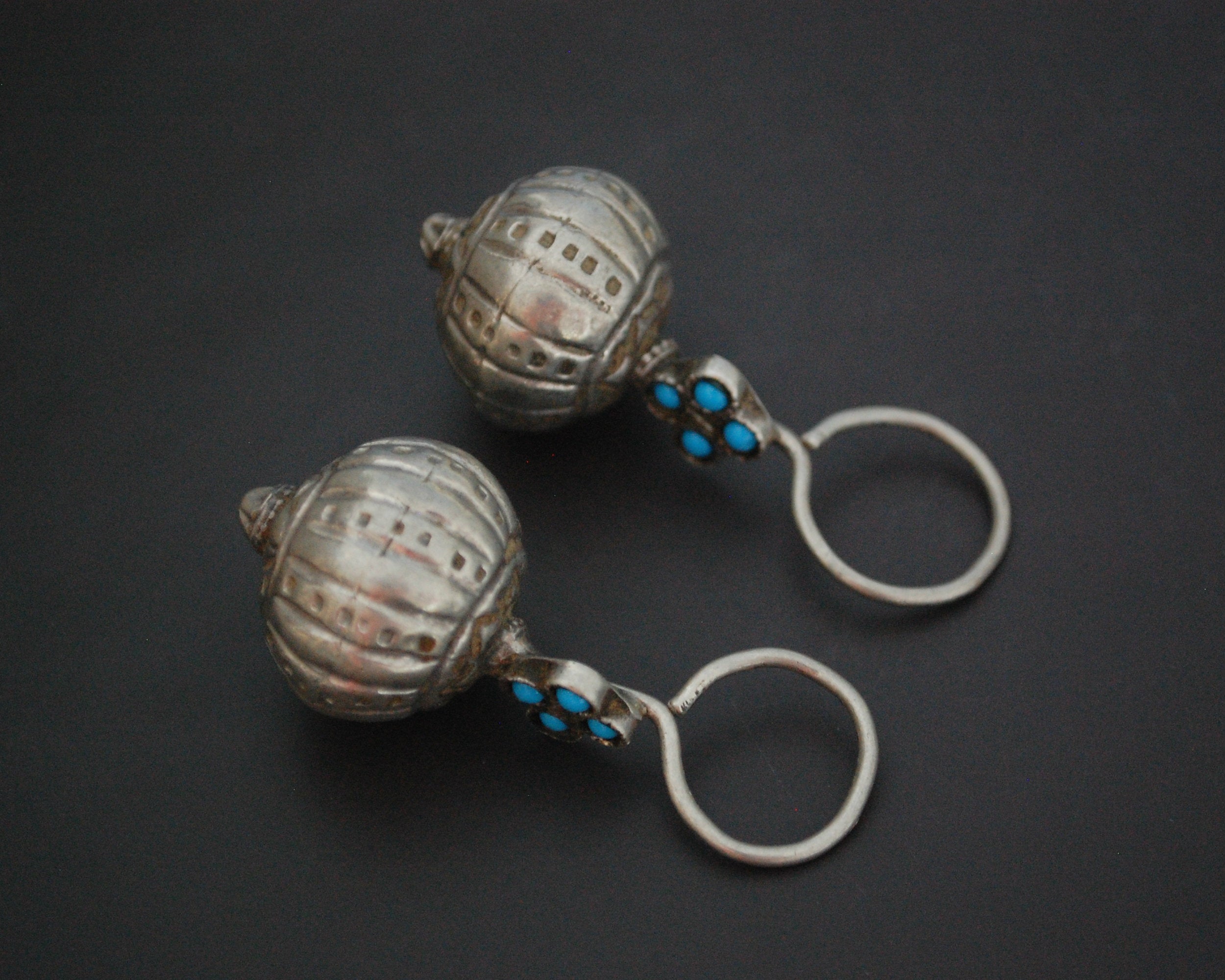 Antique Afghani Earrings with Turquoise
