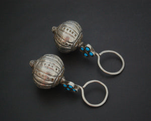 Antique Afghani Earrings with Turquoise