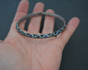 Indian Blue Enamel Bangle Bracelet - SMALL/MEDIUM