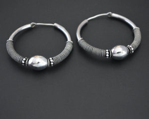 Large Ethnic Bali Hoop Earrings