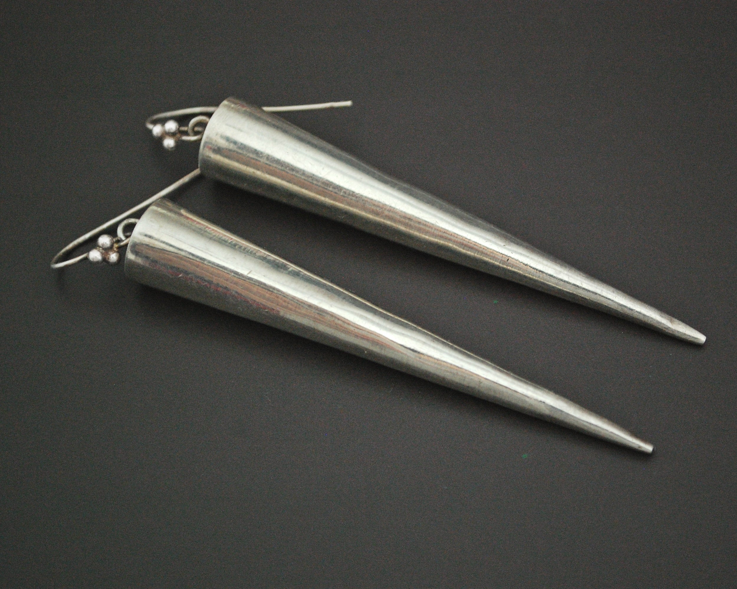 Very Long Ethnic Spike Earrings