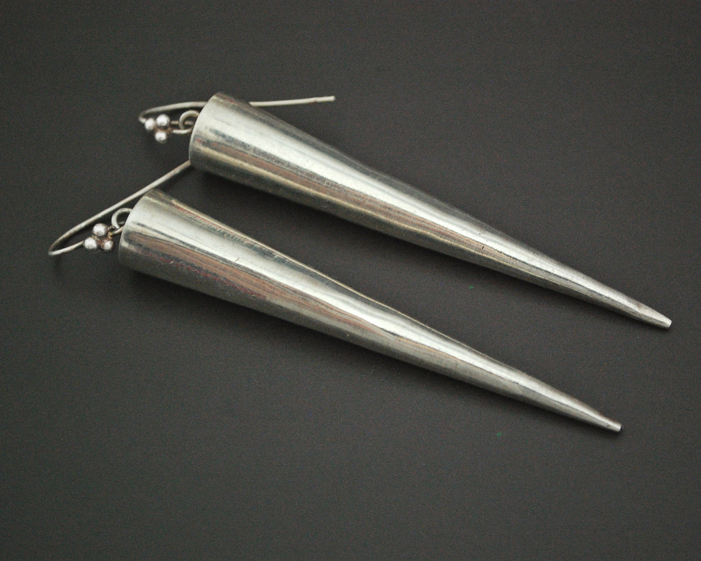 Very Long Ethnic Spike Earrings