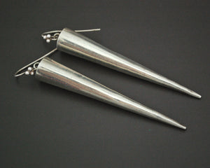 Very Long Ethnic Spike Earrings