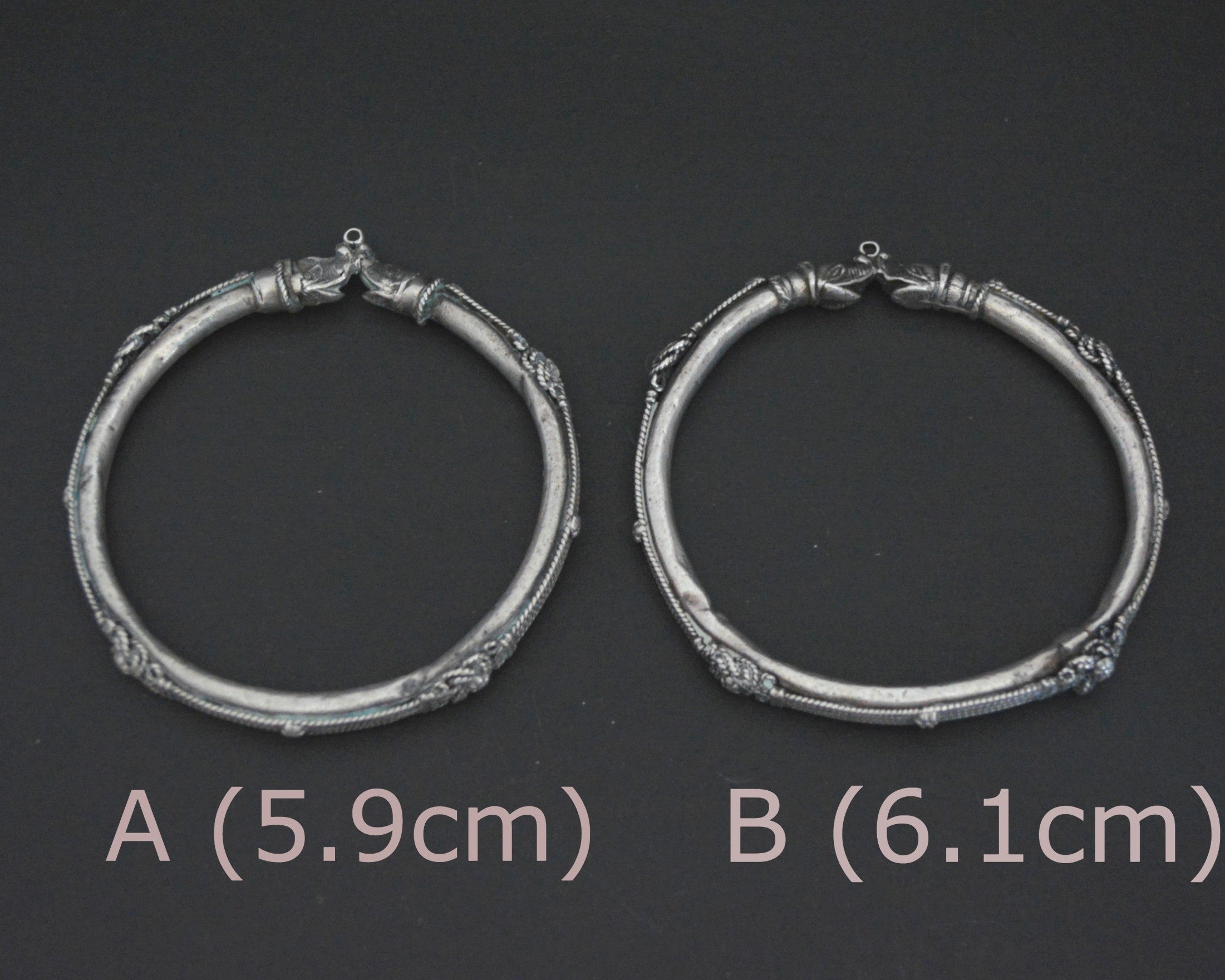 Indian Elephant Bangle Bracelet - PAIR