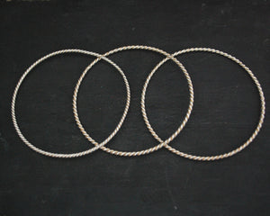 Twisted Wire Bangle Bracelet - Set of Three