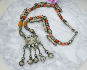 Bold Yemeni Silver Hirz Pendant Necklace