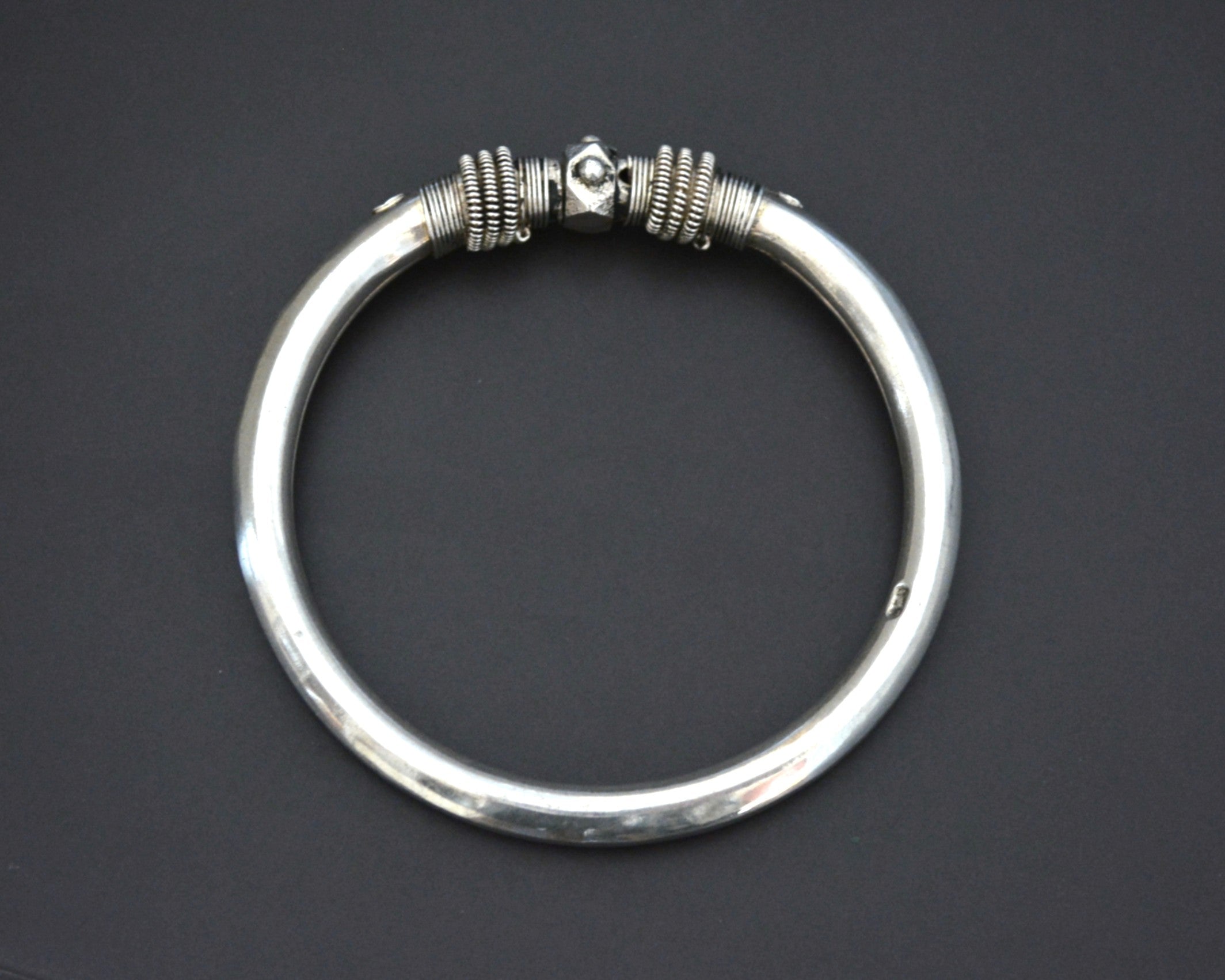 Ethnic Indian Silver Bracelet - Openable