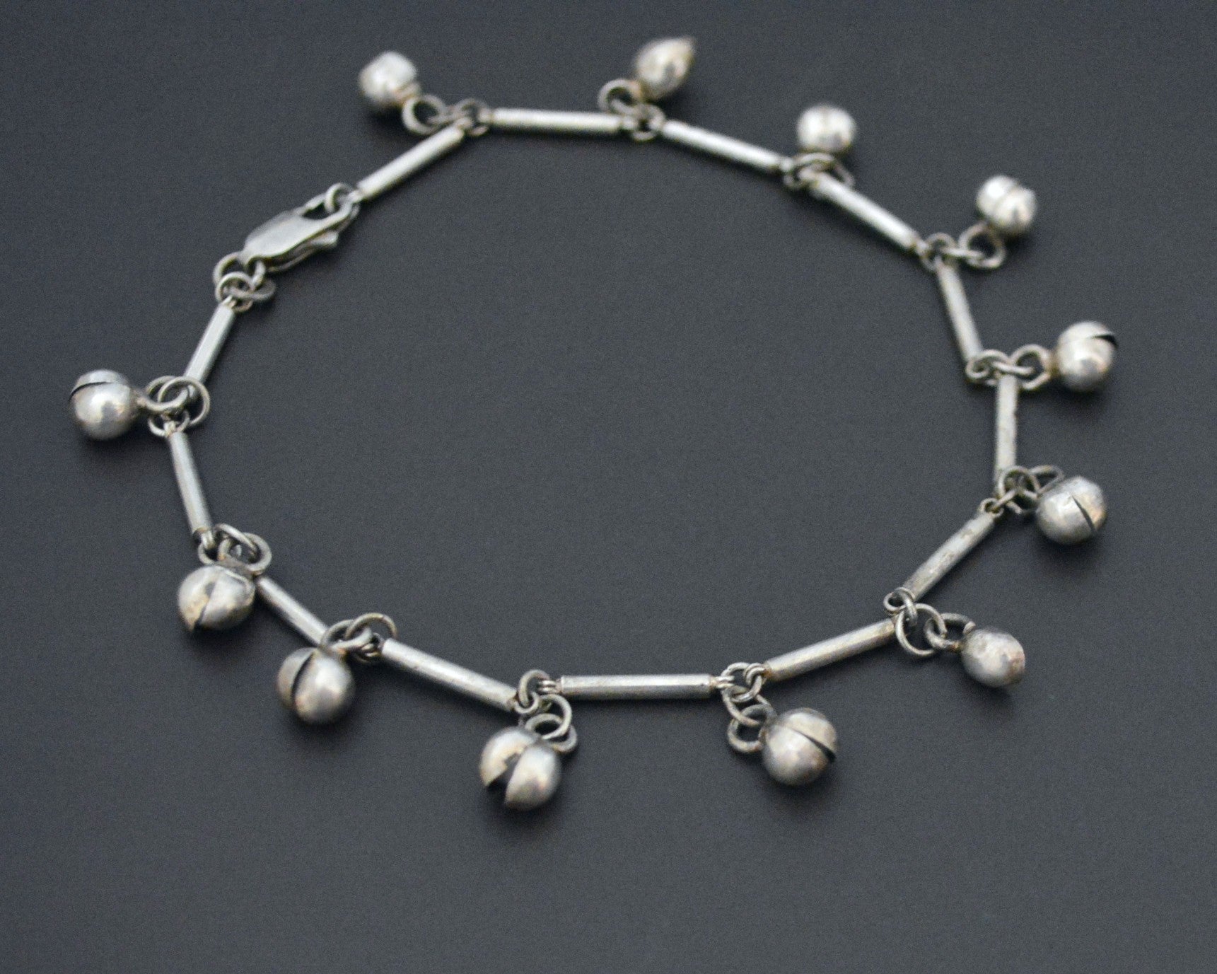 Ethnic Silver Bracelet or Anklet with Bells