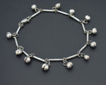 Ethnic Silver Bracelet or Anklet with Bells