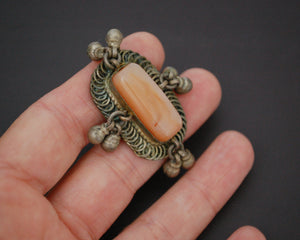 Old Bedouin Agate Ring with Bells - Size 7