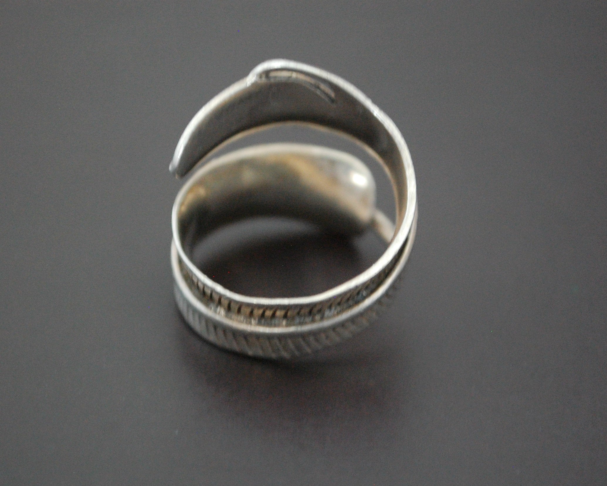 Sterling Silver Feather Wrap Ring - Size 7.5 Adjustable