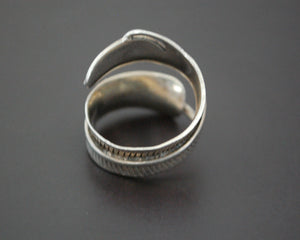 Sterling Silver Feather Wrap Ring - Size 7.5 Adjustable